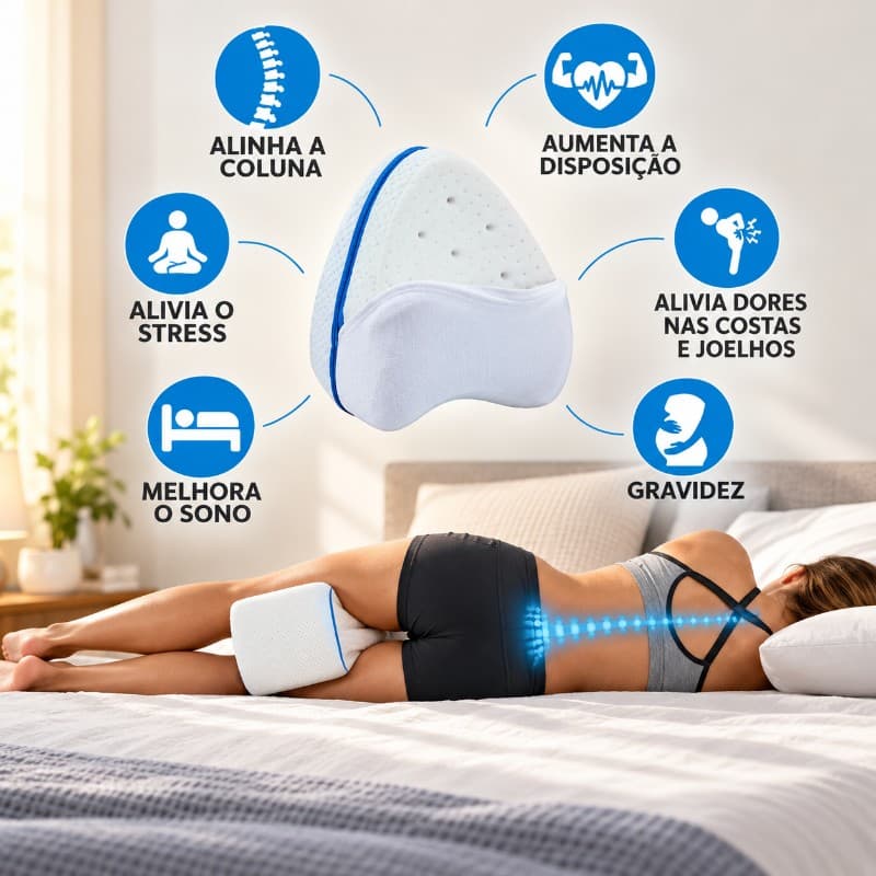 Almohada Anatómica para Piernas y Rodillas con Funda Lavable