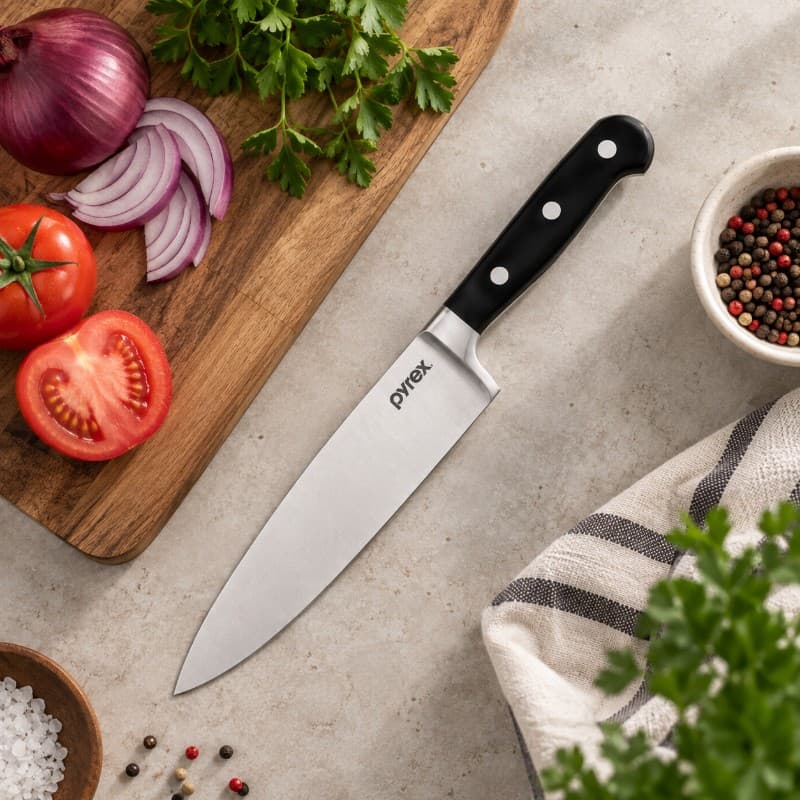 Cuchillo Chef Pyrex Centurión 8” (20 cm) de Acero Inoxidable