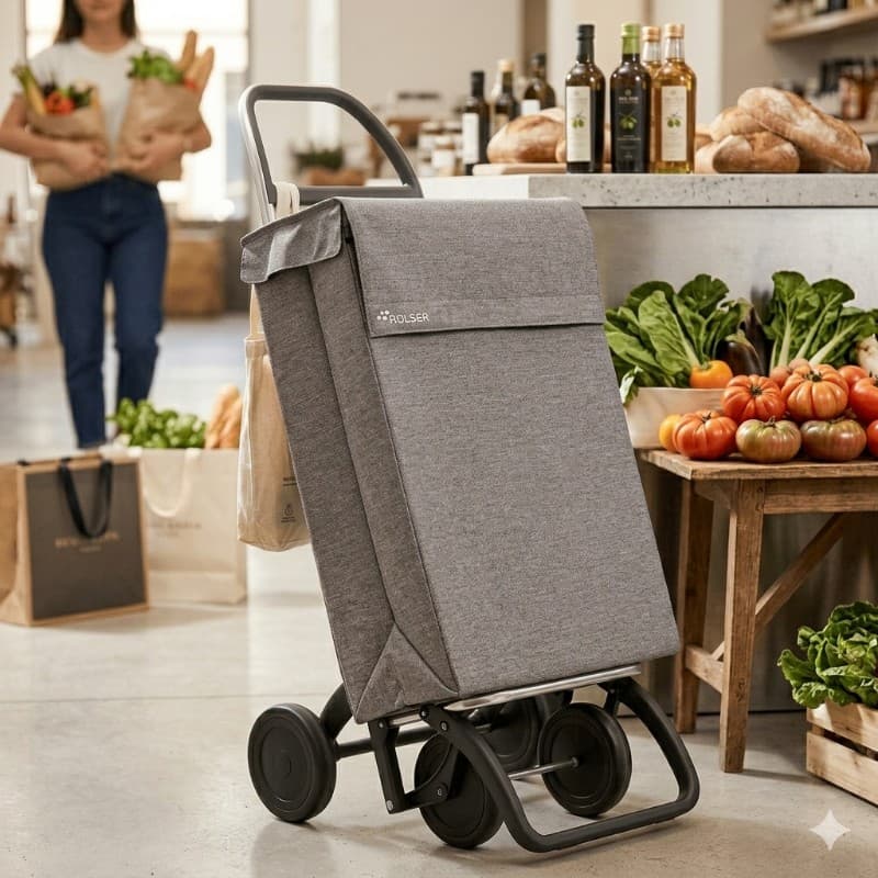 Carro de Compras Rolser Jean Tweed | 4 Ruedas Grandes | 43 L