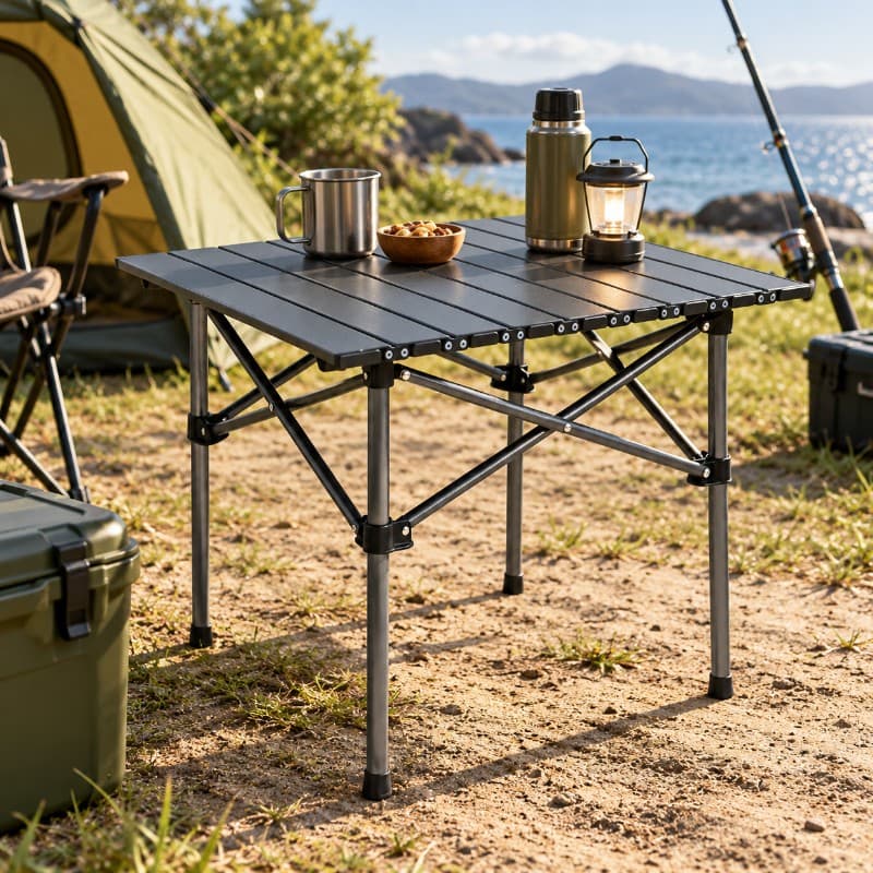 Mesa Plegable para Camping, Playa y Pesca 55 x 55x 50 cm