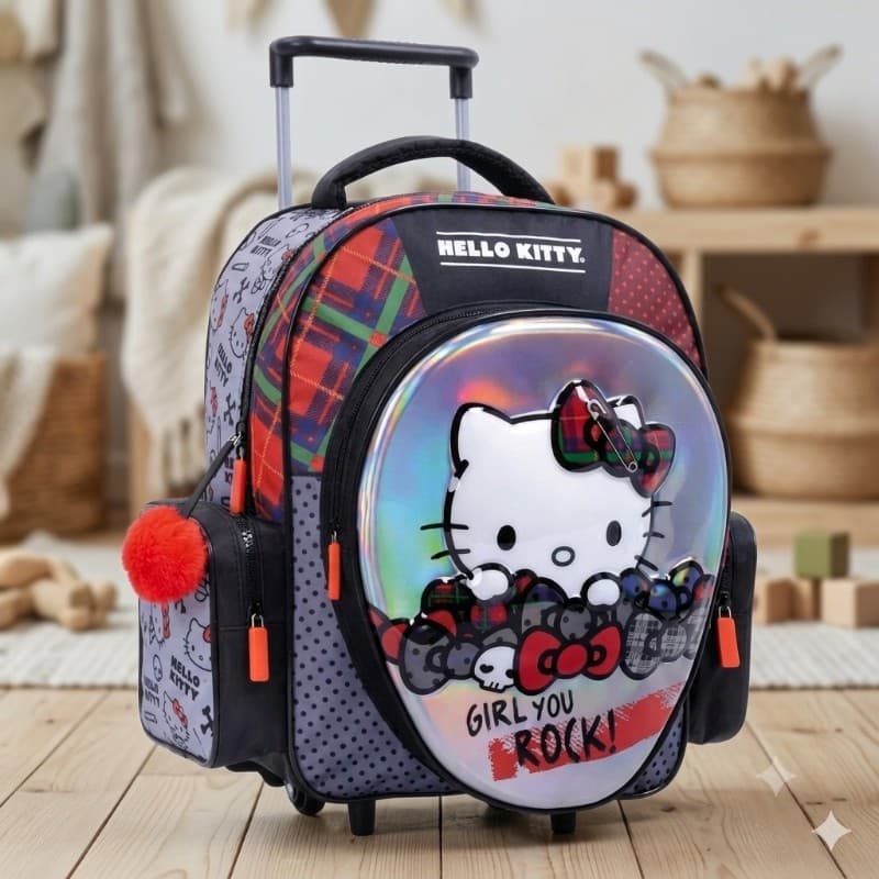 Mochila con Carro Hello Kitty Rock | 35cm |14 L