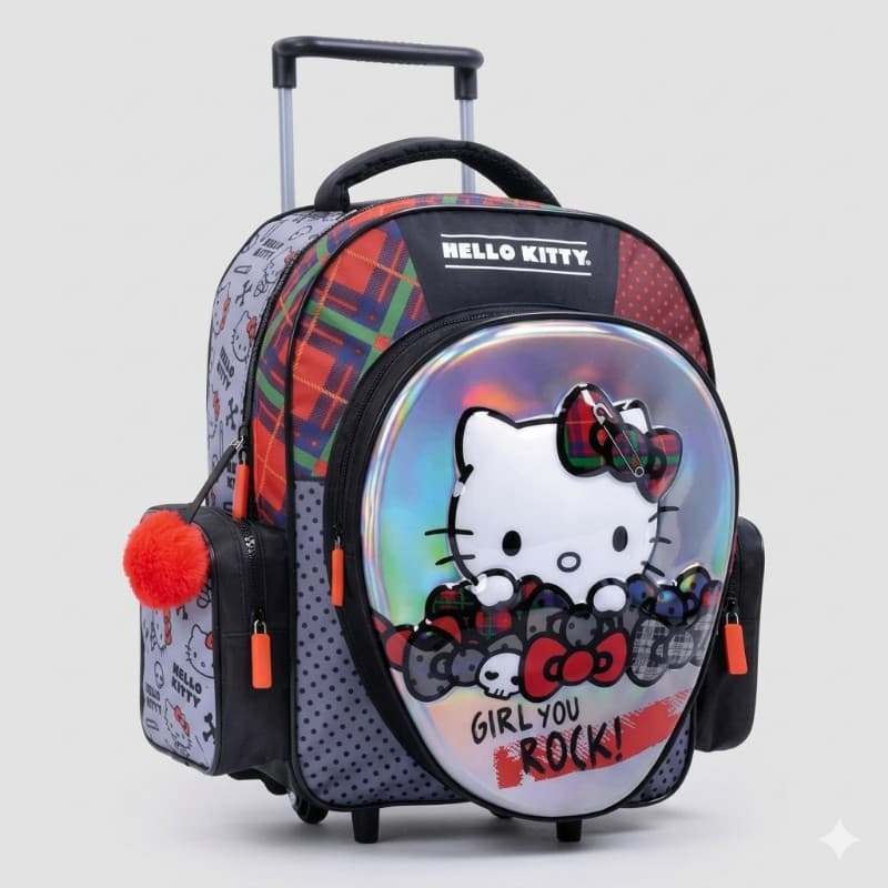 Mochila con Carro Hello Kitty Rock | 35cm |14 L