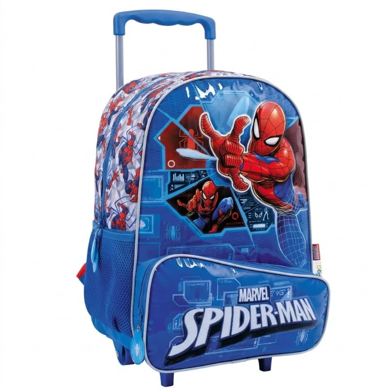 Mochila con Carro Spider-Man "Azul Tech" | 16" | Wabro