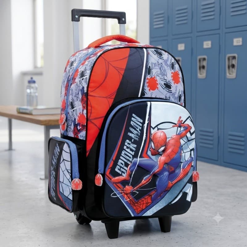 Mochila con Carro Spider-Man "Comic Marvel" | 18" | Wabro