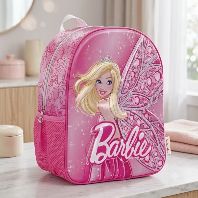 Mochila de Espalda Barbie Fantasy con Relieve | 12" | Rosa