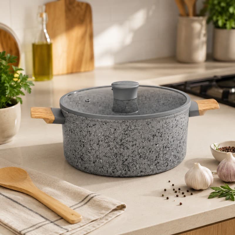 Olla STONE 20 cm 2,6 Litros de Aluminio Forjado con Antiadherente