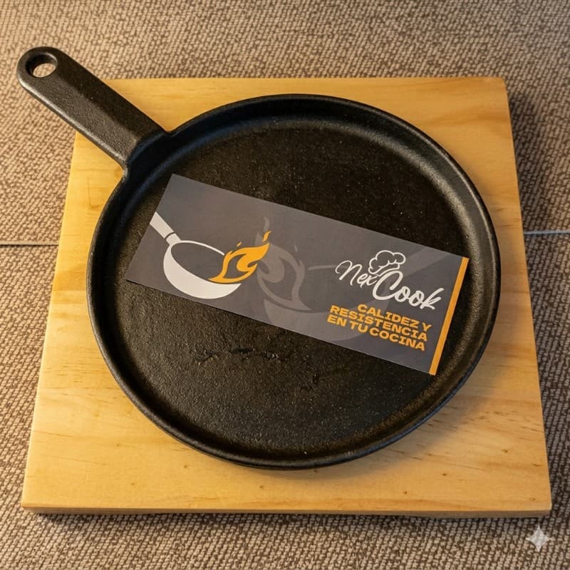 Provoletera de Hierro New Cook | 18 cm | Incluye Base de Madera