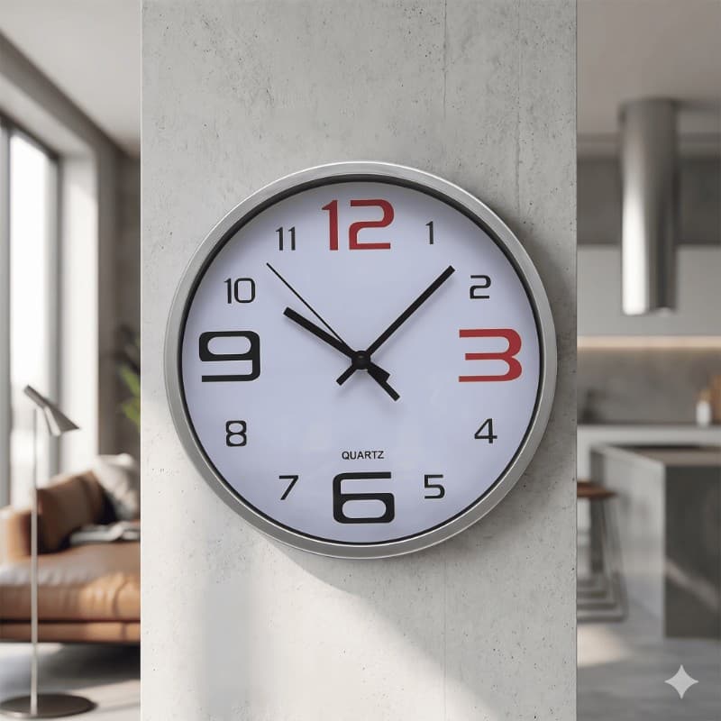 Reloj de Pared Atemporal | Lectura Inmediata y Versatilidad | ABS de Alta Resistencia | 30 cm