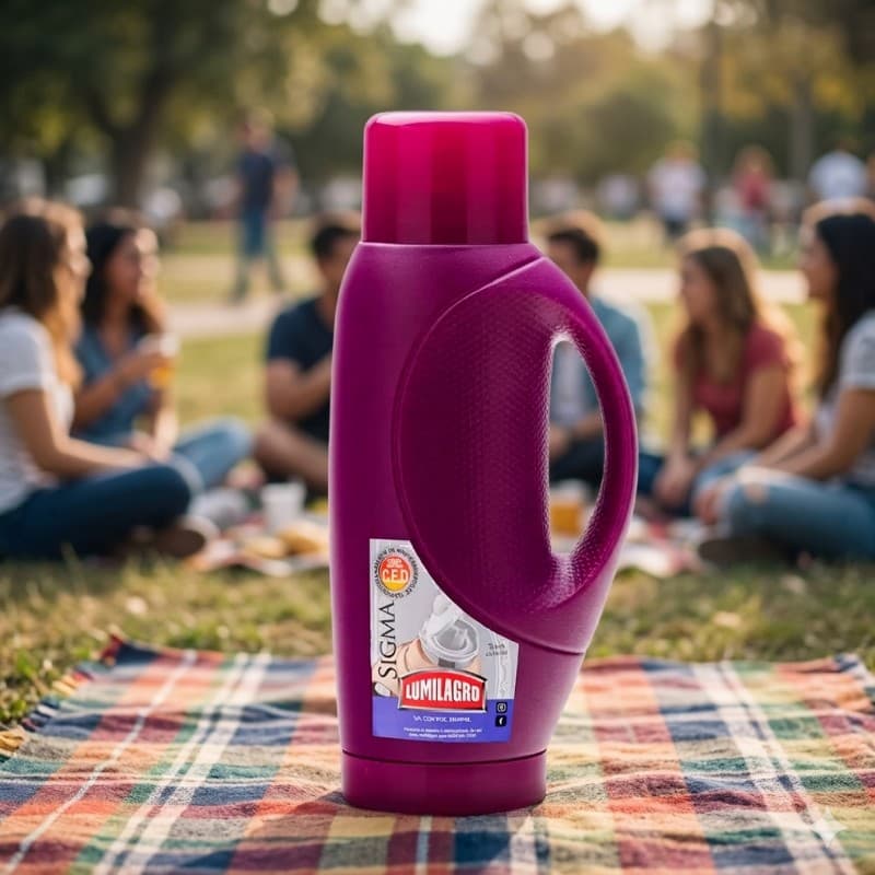 Termo Lumilagro Sigma | 1 Litro | Botella de Vidrio & Cuerpo Liviano