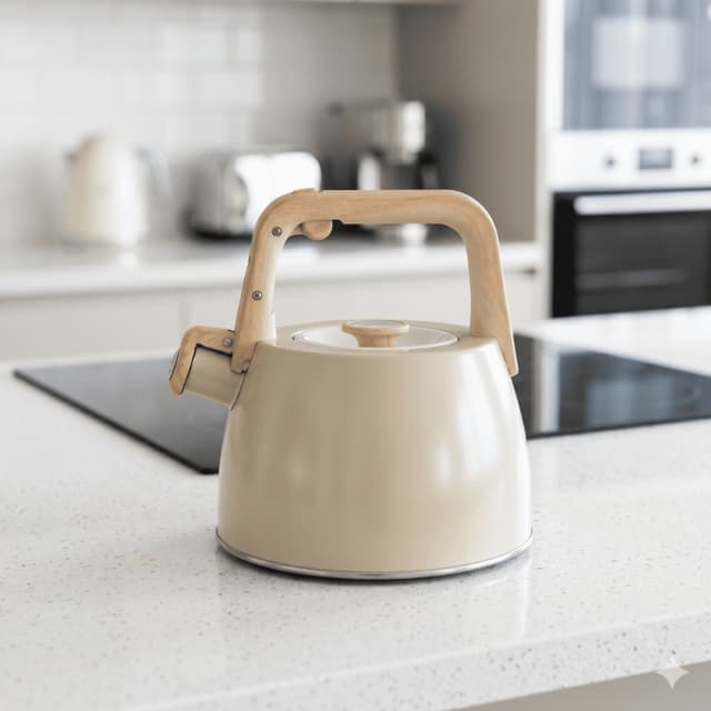Pava Silbadora de 2.5 Litros | Estilo y Seguridad en Tu Cocina | Acero Inoxidable | Mango Soft Touch
