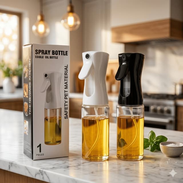 Spray Aceitero Dosificador | Cocina Saludable y Precisa | Vidrio y Polímero | Gatillo de Alta Atomización