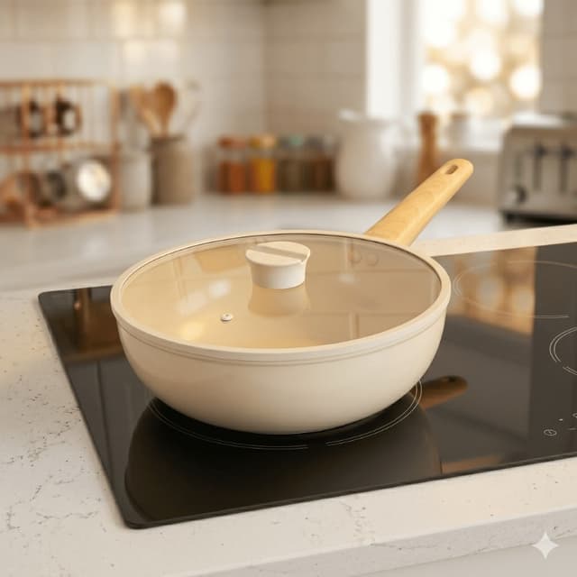 Wok de Aluminio con Antiadherente Cerámico | Cocción Saludable y Sin Esfuerzo | Apto Inducción y Todo Tipo de Cocinas | Diámetro 28 cm